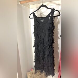 Karen Kane fringey cocktail dress in black